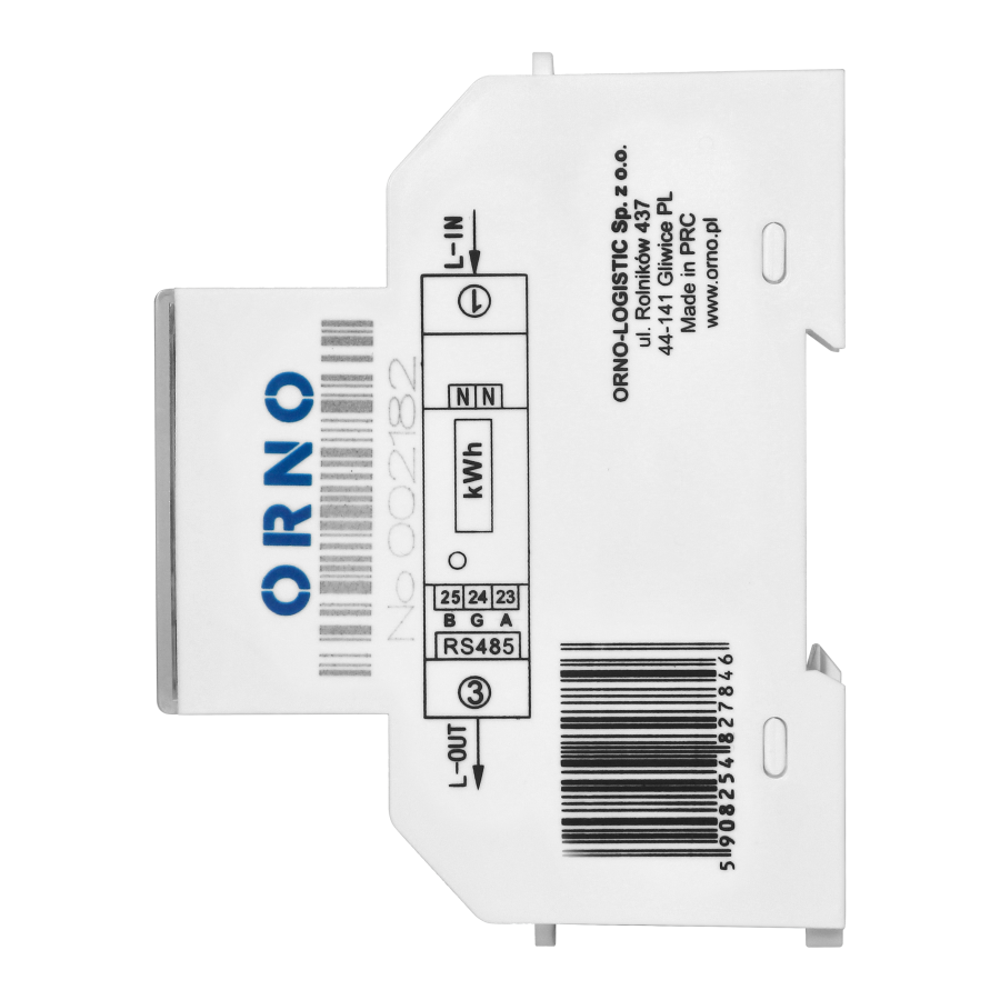1-phase multi-tariff energy meter wtih RS-485, 100A, power supply: 230V AC/50-60Hz, current: 5(100)A, pulse frequency: 1000 imp/kWh, signaling read: flashing LCD, installation rail: DIN TH-35mm